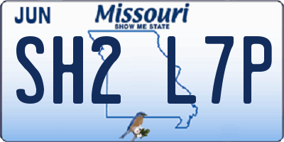 MO license plate SH2L7P