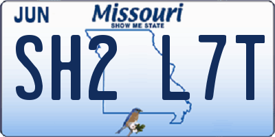 MO license plate SH2L7T