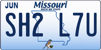 MO license plate SH2L7U