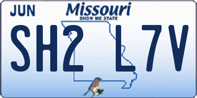 MO license plate SH2L7V