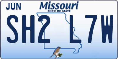 MO license plate SH2L7W