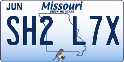 MO license plate SH2L7X
