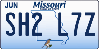 MO license plate SH2L7Z