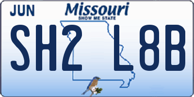 MO license plate SH2L8B