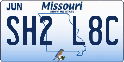 MO license plate SH2L8C