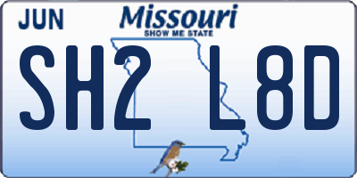 MO license plate SH2L8D