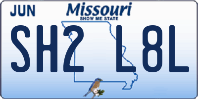 MO license plate SH2L8L