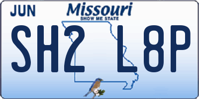 MO license plate SH2L8P