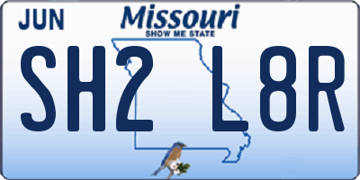 MO license plate SH2L8R