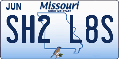 MO license plate SH2L8S