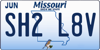 MO license plate SH2L8V