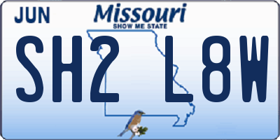 MO license plate SH2L8W