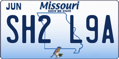 MO license plate SH2L9A