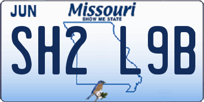 MO license plate SH2L9B
