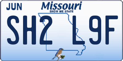 MO license plate SH2L9F