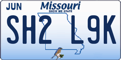 MO license plate SH2L9K