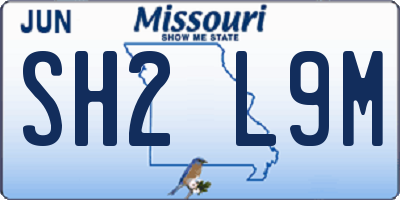 MO license plate SH2L9M