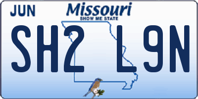MO license plate SH2L9N
