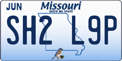 MO license plate SH2L9P
