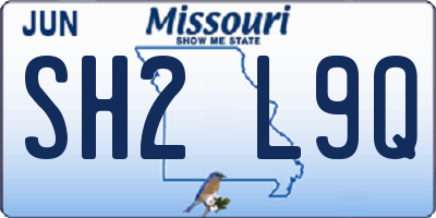 MO license plate SH2L9Q