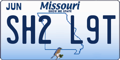 MO license plate SH2L9T