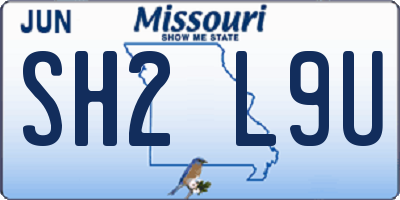 MO license plate SH2L9U