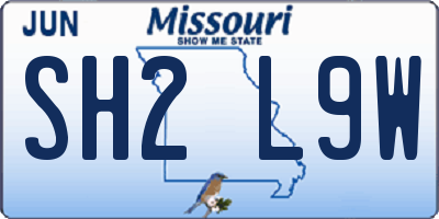 MO license plate SH2L9W