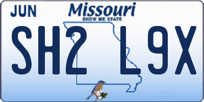 MO license plate SH2L9X