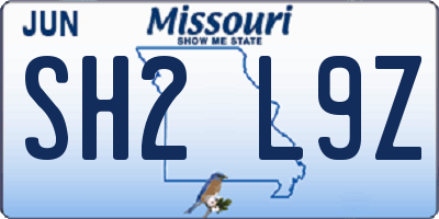 MO license plate SH2L9Z