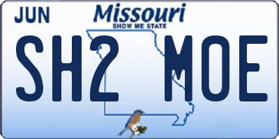 MO license plate SH2M0E