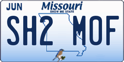 MO license plate SH2M0F