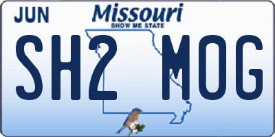 MO license plate SH2M0G
