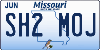 MO license plate SH2M0J
