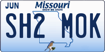 MO license plate SH2M0K