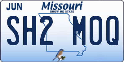 MO license plate SH2M0Q