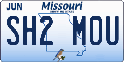 MO license plate SH2M0U