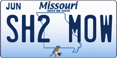 MO license plate SH2M0W