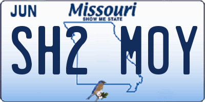 MO license plate SH2M0Y