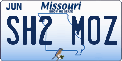 MO license plate SH2M0Z