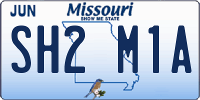 MO license plate SH2M1A