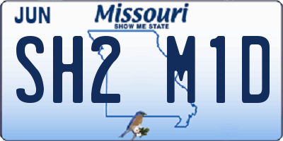 MO license plate SH2M1D