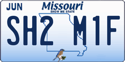MO license plate SH2M1F