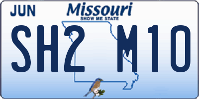 MO license plate SH2M1O