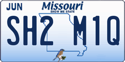MO license plate SH2M1Q