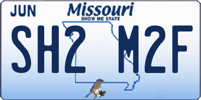 MO license plate SH2M2F