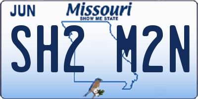 MO license plate SH2M2N