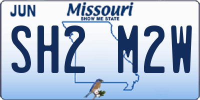 MO license plate SH2M2W