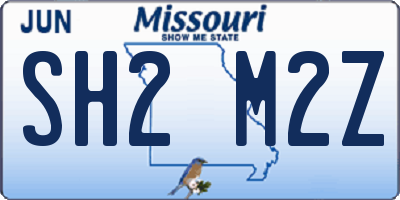 MO license plate SH2M2Z