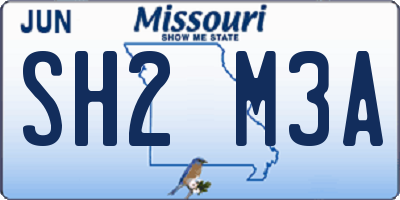 MO license plate SH2M3A