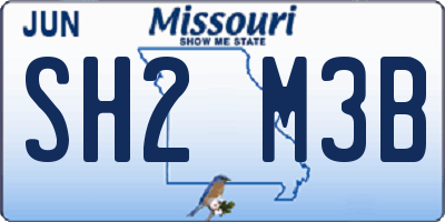 MO license plate SH2M3B